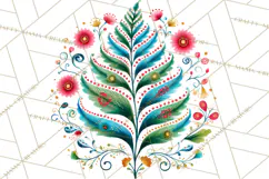 Polish Folk Botanical Clipart, Floral Animals Png Product Image 4