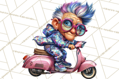 Funky Grandpa Clipart PNG Quirky Senior Cartoon Characters Product Image 4