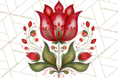 Polish Folk Botanical Clipart, Floral Animals Png Product Image 5