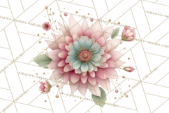 Celestial Spring PNG, Stars Florals Clipart, Dreamy Gradient Product Image 2