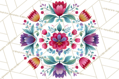 Polish Folk Botanical Clipart, Floral Animals Png Product Image 2