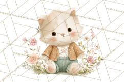 Spring Pets Clipart PNG, Cute Baby Animals Watercolor Product Image 3
