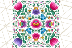 Polish Folk Botanical Clipart, Floral Animals Png Product Image 3