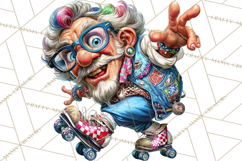 Funky Grandpa Clipart PNG Quirky Senior Cartoon Characters Product Image 3