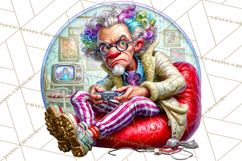 Funky Grandpa Clipart PNG Quirky Senior Cartoon Characters Product Image 4