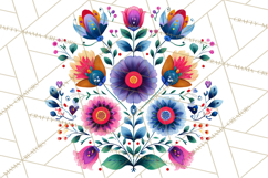 Polish Folk Botanical Clipart, Floral Animals Png Product Image 4