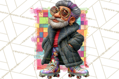Funky Grandpa Clipart PNG Quirky Senior Cartoon Characters Product Image 5