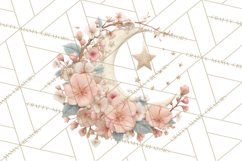 Celestial Spring PNG, Stars Florals Clipart, Dreamy Gradient Product Image 5