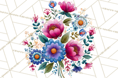 Polish Folk Botanical Clipart, Floral Animals Png Product Image 2