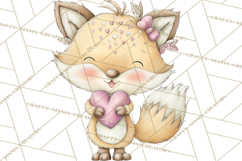 Valentine Animals Clipart PNG, Cute Animal Valentine Product Image 2