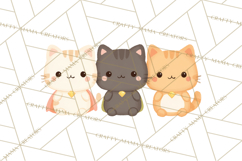Kawaii Cat Clipart, Cute Kitten PNG, Fun Cat Illustrations Product Image 2