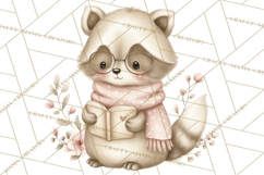 Valentine Animals Reading Books Clipart, Heart Storytime PNG Product Image 2