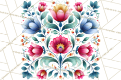 Polish Folk Botanical Clipart, Floral Animals Png Product Image 3