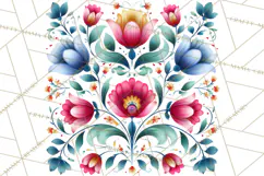 Polish Folk Botanical Clipart, Floral Animals Png Product Image 3