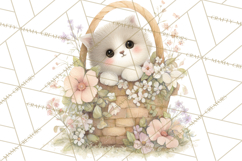 Spring Pets Clipart PNG, Cute Baby Animals Watercolor Product Image 3