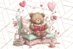 Valentine Reading Animals Clipart for Classroom Crafts Product Image 3