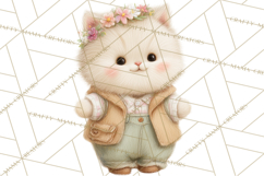 Spring Pets Clipart PNG, Cute Baby Animals Watercolor Product Image 4
