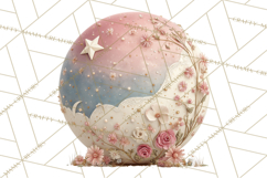 Celestial Spring PNG, Stars Florals Clipart, Dreamy Gradient Product Image 4