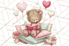 Valentine Reading Animals Clipart for Classroom Crafts Product Image 4