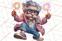 Funky Grandpa Clipart PNG Quirky Senior Cartoon Characters Product Image 5
