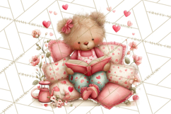 Valentine Reading Animals Clipart for Classroom Crafts Product Image 2