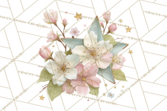 Celestial Spring PNG, Stars Florals Clipart, Dreamy Gradient Product Image 2
