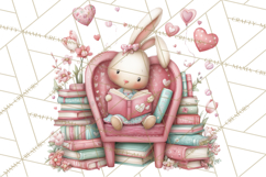 Valentine Reading Animals Clipart for Classroom Crafts Product Image 3