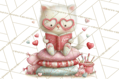 Valentine Reading Animals Clipart for Classroom Crafts Product Image 4