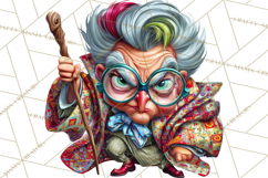 Funky Grandpa Clipart PNG Quirky Senior Cartoon Characters Product Image 4