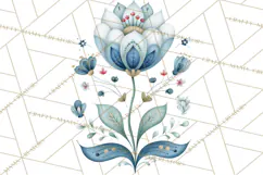 Polish Folk Botanical Clipart, Floral Animals Png Product Image 4