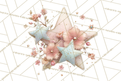 Celestial Spring PNG, Stars Florals Clipart, Dreamy Gradient Product Image 5