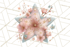 Celestial Spring PNG, Stars Florals Clipart, Dreamy Gradient Product Image 2