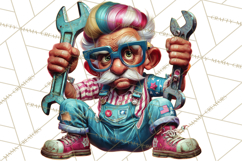 Funky Grandpa Clipart PNG Quirky Senior Cartoon Characters Product Image 2