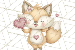 Valentine Animals Clipart PNG, Cute Animal Valentine Product Image 3