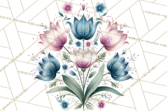 Polish Folk Botanical Clipart, Floral Animals Png Product Image 3