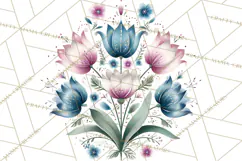 Polish Folk Botanical Clipart, Floral Animals Png Product Image 3