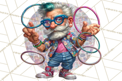Funky Grandpa Clipart PNG Quirky Senior Cartoon Characters Product Image 4