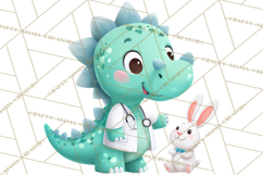 Dinosaur Veterinarian Clipart Cute Pet Care PNG Product Image 3
