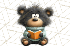 Bookish Bears PNG Clipart, Cozy Bear Reading, Cute Cartoon Product Image 3