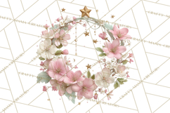Celestial Spring PNG, Stars Florals Clipart, Dreamy Gradient Product Image 5