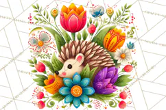 Polish Folk Botanical Clipart, Floral Animals Png Product Image 5