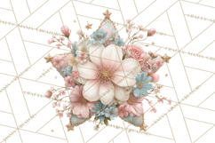 Celestial Spring PNG, Stars Florals Clipart, Dreamy Gradient Product Image 2