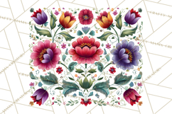 Polish Folk Botanical Clipart, Floral Animals Png Product Image 2