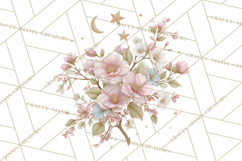 Celestial Spring PNG, Stars Florals Clipart, Dreamy Gradient Product Image 3