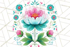 Polish Folk Botanical Clipart, Floral Animals Png Product Image 3