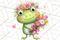 Frog Easter Clipart PNG, Cute Frog Holding Eggs, Pastel Png Product Image 3