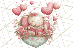 Valentine Reading Animals Clipart for Classroom Crafts Product Image 3