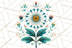 Polish Folk Botanical Clipart, Floral Animals Png Product Image 5