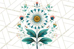 Polish Folk Botanical Clipart, Floral Animals Png Product Image 5