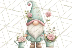 Spring Garden Gnome Clipart, Gnome PNG, Cute Garden Clip Art Product Image 2